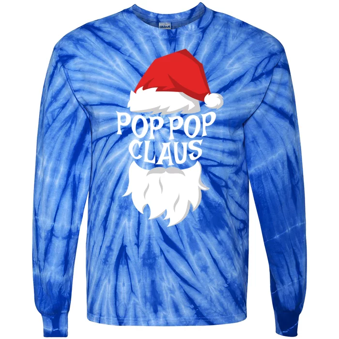 Pop Pop Claus Gift Santa Pop Pop Christmas Great Gift Meaningful Gift Tie-Dye Long Sleeve Shirt