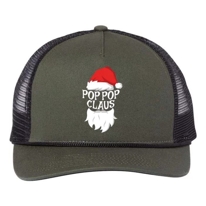 Pop Pop Claus Gift Santa Pop Pop Christmas Great Gift Meaningful Gift Retro Rope Trucker Hat Cap