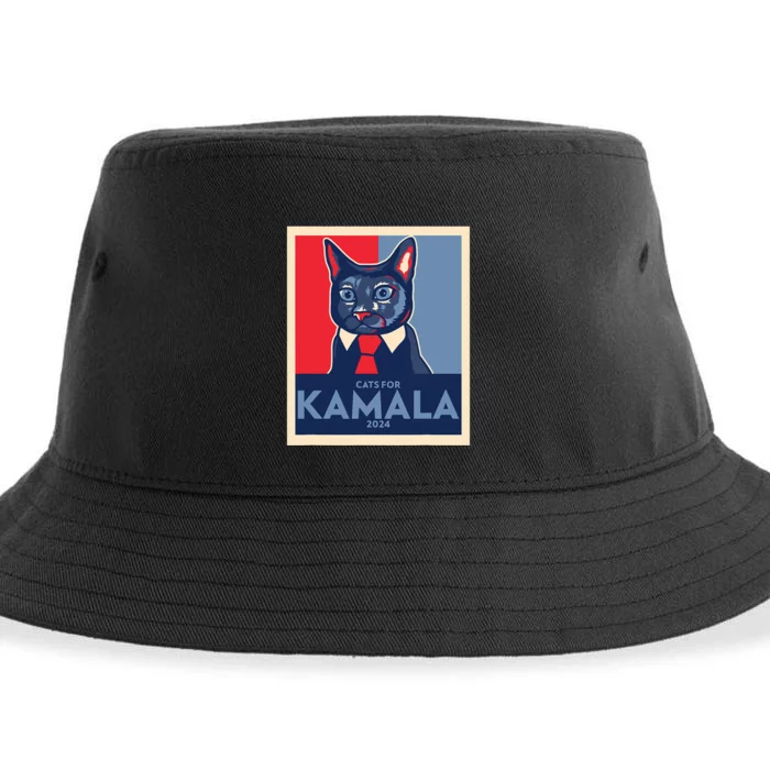 Politically Purrfect Cats For Kamala Harris 2024 President Sustainable Bucket Hat