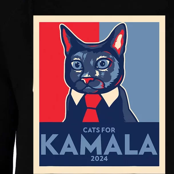 Politically Purrfect Cats For Kamala Harris 2024 President Womens Funnel Neck Pullover Hood