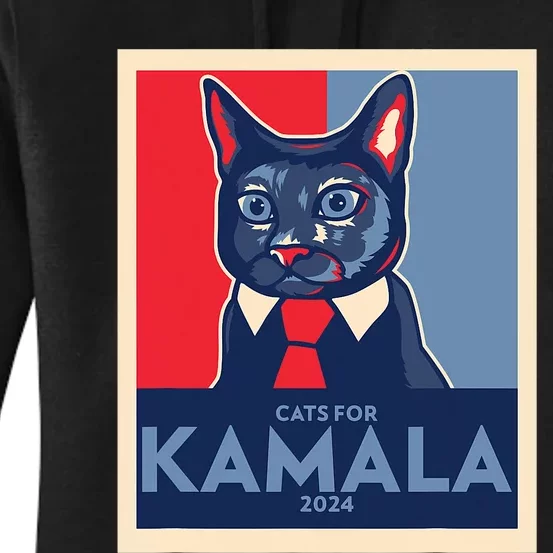 Politically Purrfect Cats For Kamala Harris 2024 President Women's Pullover Hoodie