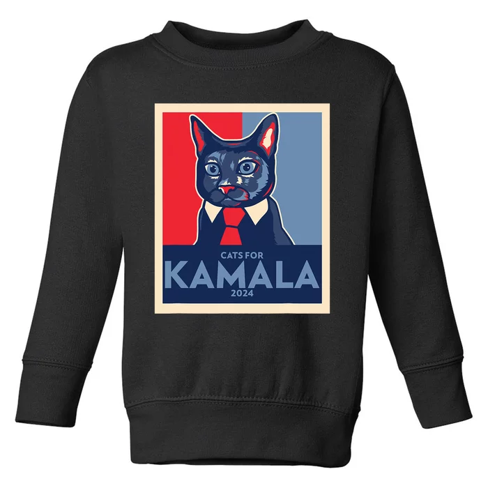 Politically Purrfect Cats For Kamala Harris 2024 President Toddler Sweatshirt