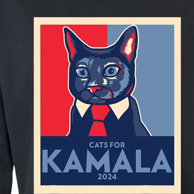 Politically Purrfect Cats For Kamala Harris 2024 President Cropped Pullover Crew