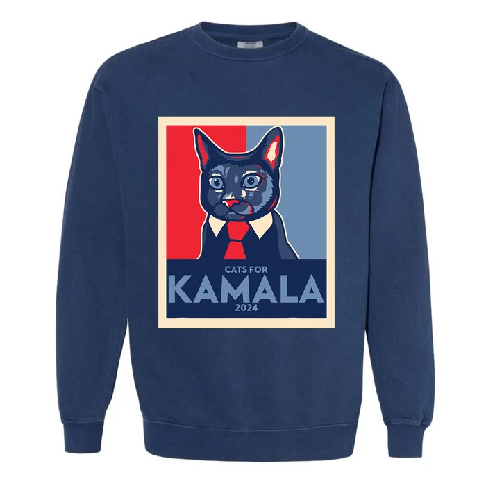 Politically Purrfect Cats For Kamala Harris 2024 President Garment-Dyed Sweatshirt