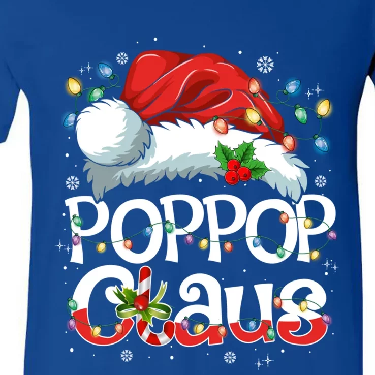 Pop Pop Claus Xmas Santa Matching Family Christmas Pajamas Cute Gift V-Neck T-Shirt