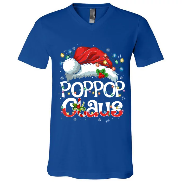 Pop Pop Claus Xmas Santa Matching Family Christmas Pajamas Cute Gift V-Neck T-Shirt