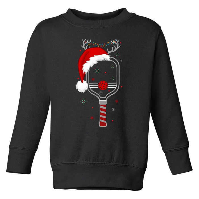 Pickleball Player Christmas Holiday Reindeer Xmas Women Tees Toddler Sweatshirt