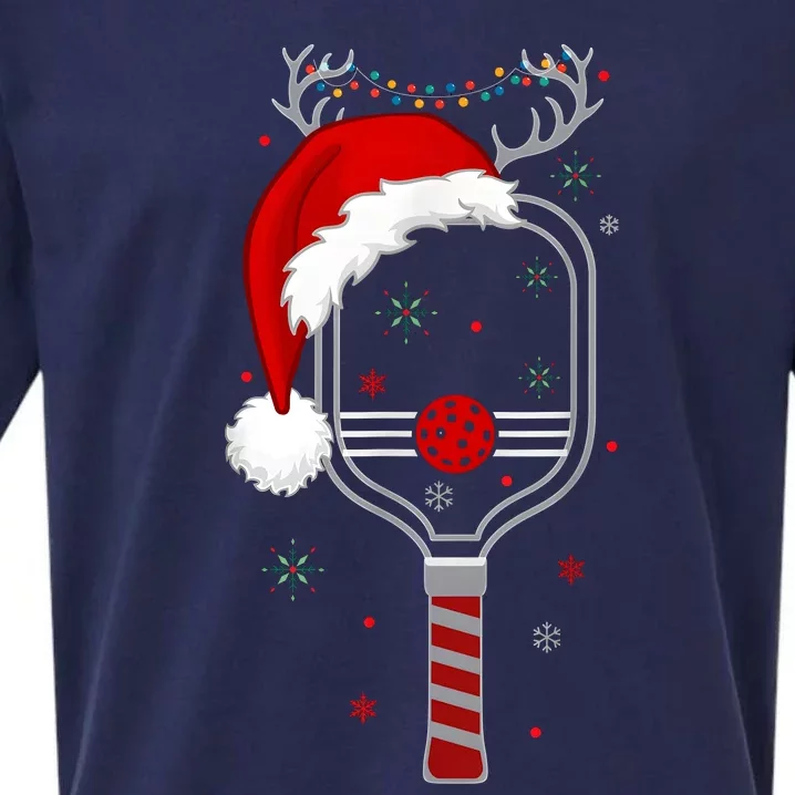 Pickleball Player Christmas Holiday Reindeer Xmas Women Tees Sueded Cloud Jersey T-Shirt