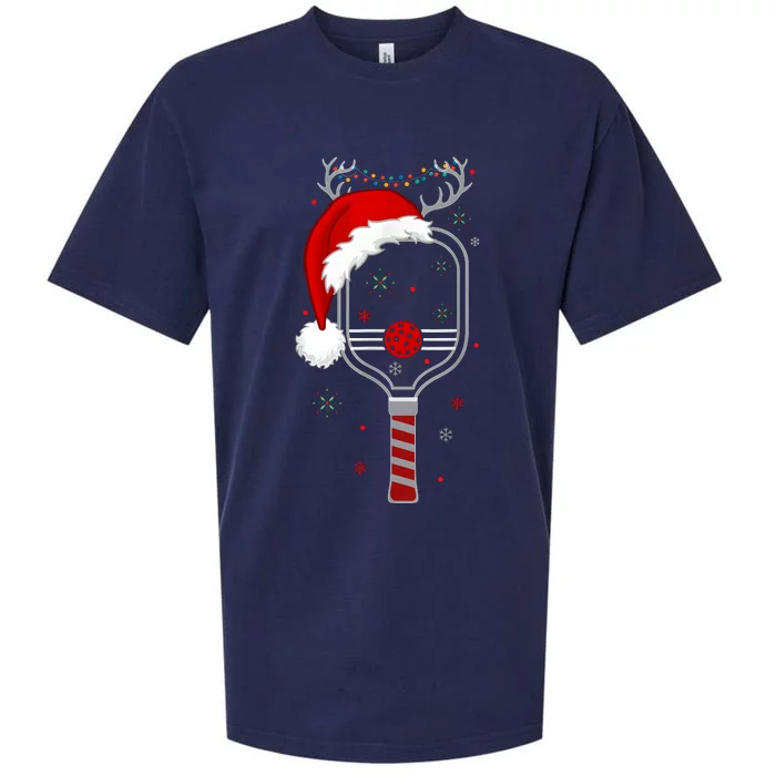 Pickleball Player Christmas Holiday Reindeer Xmas Women Tees Sueded Cloud Jersey T-Shirt