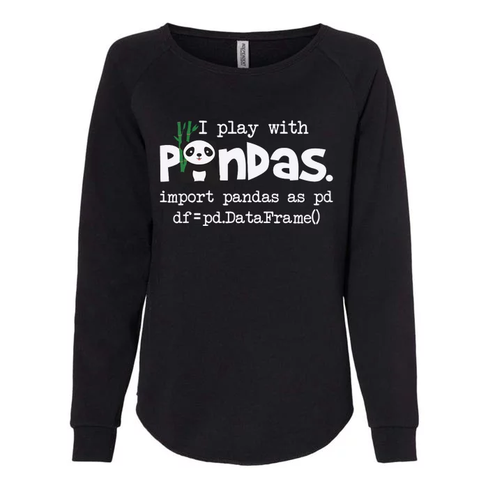 Pandas Programmer Computer Womens California Wash Sweatshirt