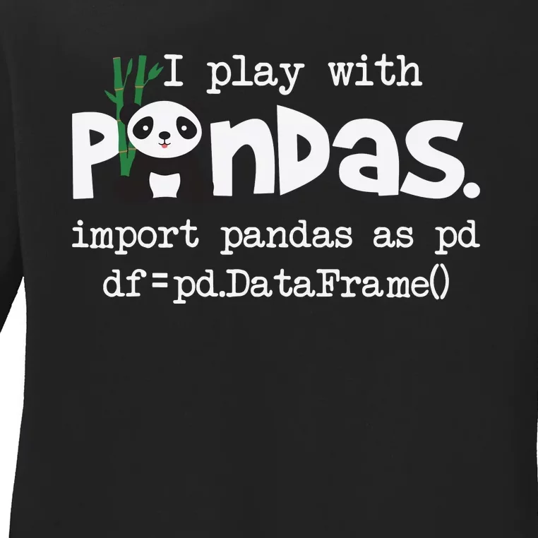 Pandas Programmer Computer Ladies Long Sleeve Shirt