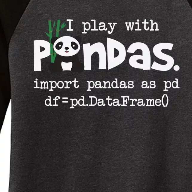 Pandas Programmer Computer Women's Tri-Blend 3/4-Sleeve Raglan Shirt