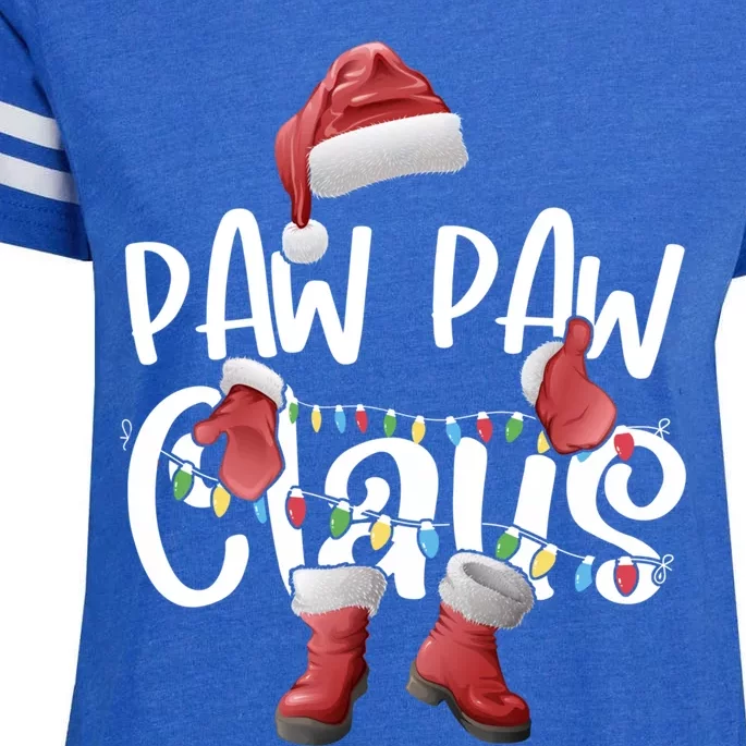 Paw Paw Claus Santa Hat Matching Christmas Family Group Gift Enza Ladies Jersey Football T-Shirt