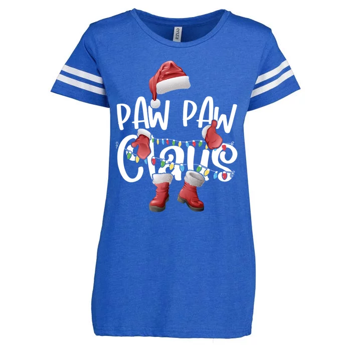 Paw Paw Claus Santa Hat Matching Christmas Family Group Gift Enza Ladies Jersey Football T-Shirt