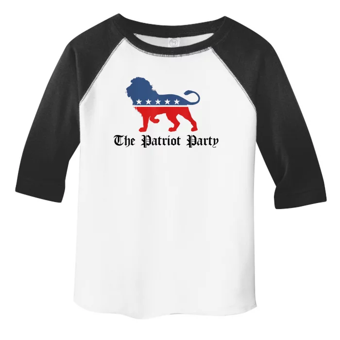 Patriot Party Conservative Lion Patriotic 4th Of July Toddler Fine Jersey T-Shirt