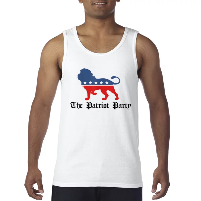 Patriot Party Conservative Lion Patriotic 4th Of July Tank Top