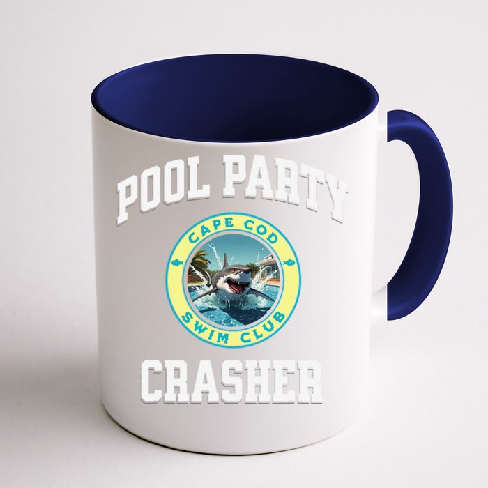 Pool Party Crasher Cape Cod Shark Theme Swimming Souvenir Front & Back Coffee Mug