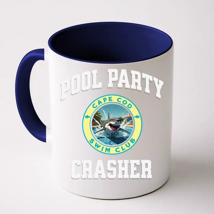 Pool Party Crasher Cape Cod Shark Theme Swimming Souvenir Front & Back Coffee Mug