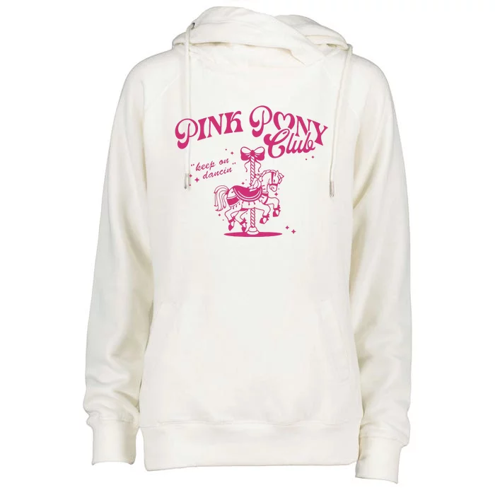 Pink Pony Club Groovy Girl Birthday Cowgirl Womens Funnel Neck Pullover Hood