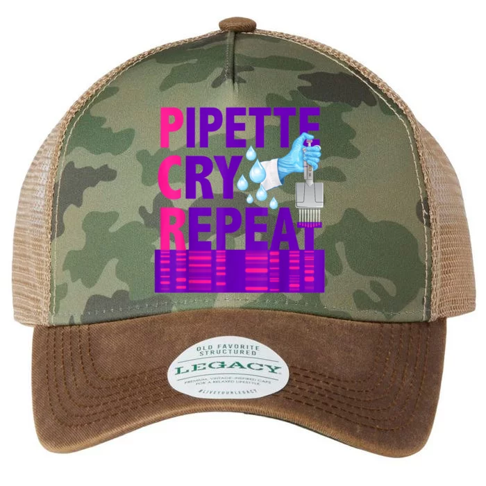 PCR Pipette Cry Repeat For DNA Lab Scientists Legacy Tie Dye Trucker Hat