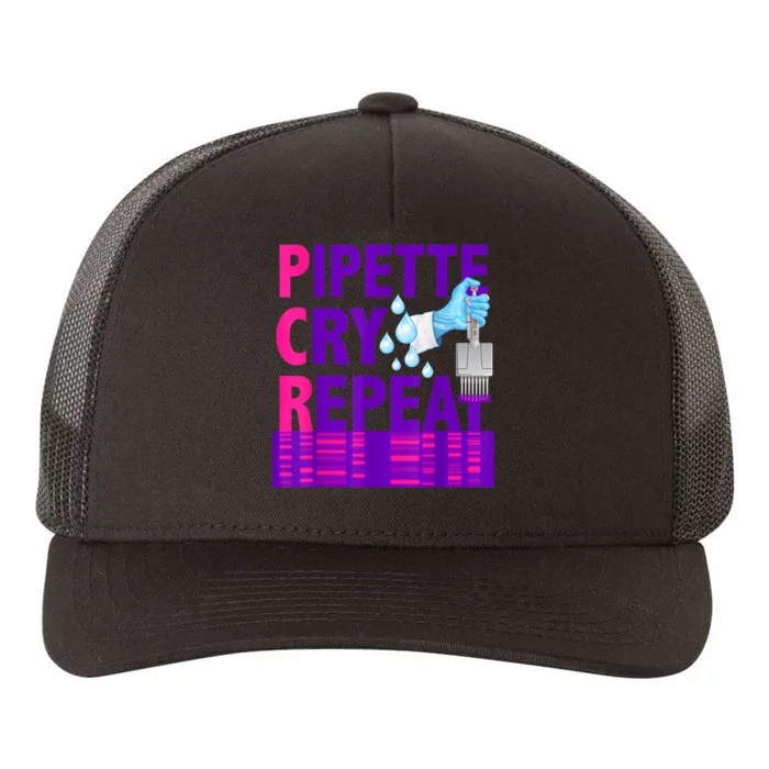 PCR Pipette Cry Repeat For DNA Lab Scientists Yupoong Adult 5-Panel Trucker Hat