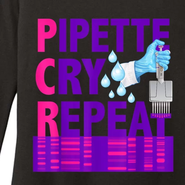 PCR Pipette Cry Repeat For DNA Lab Scientists Womens CVC Long Sleeve Shirt