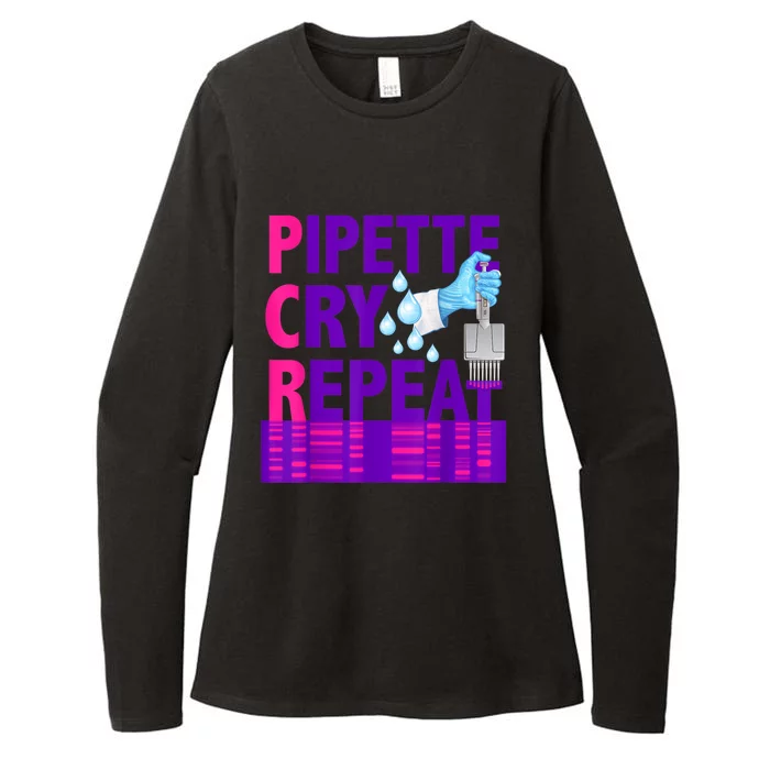 PCR Pipette Cry Repeat For DNA Lab Scientists Womens CVC Long Sleeve Shirt