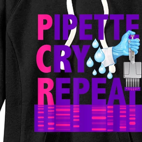 PCR Pipette Cry Repeat For DNA Lab Scientists Women's Fleece Hoodie