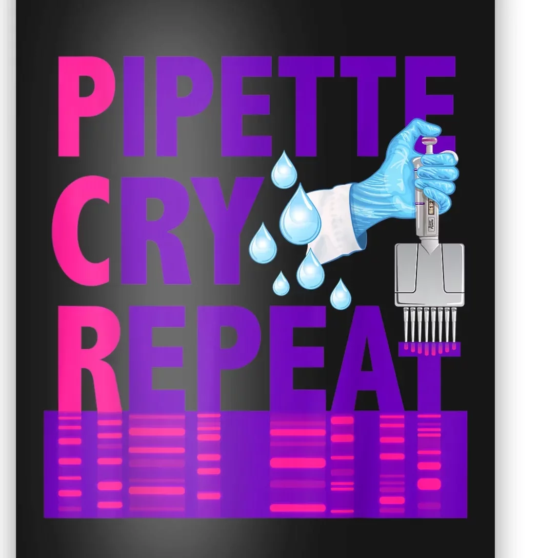 PCR Pipette Cry Repeat For DNA Lab Scientists Poster