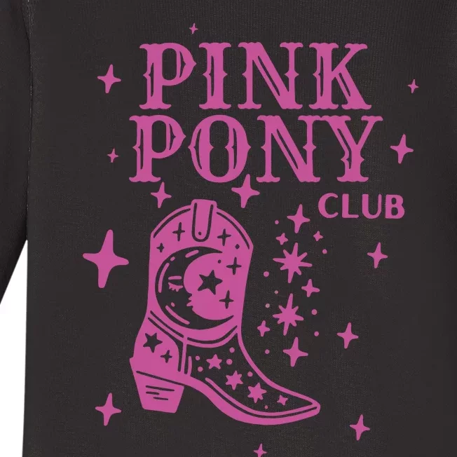 Pink Pony Club Ringer Queer Pop Fan Lesbian Pride Month Baby Long Sleeve Bodysuit