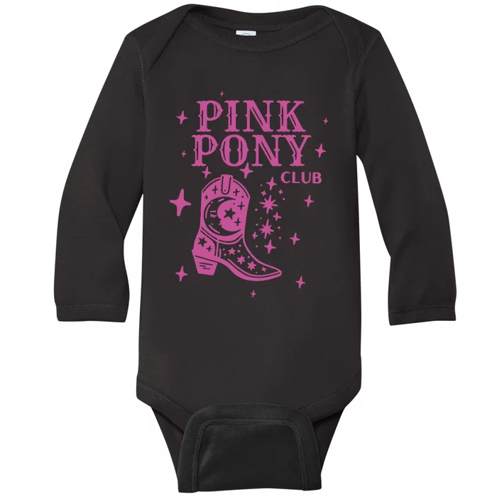 Pink Pony Club Ringer Queer Pop Fan Lesbian Pride Month Baby Long Sleeve Bodysuit