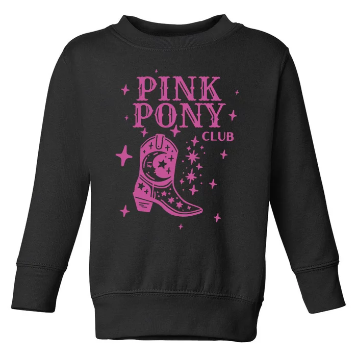 Pink Pony Club Ringer Queer Pop Fan Lesbian Pride Month Toddler Sweatshirt