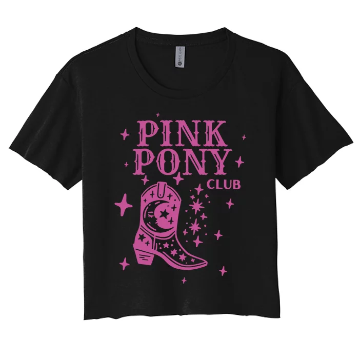 Pink Pony Club Ringer Queer Pop Fan Lesbian Pride Month Women's Crop Top Tee