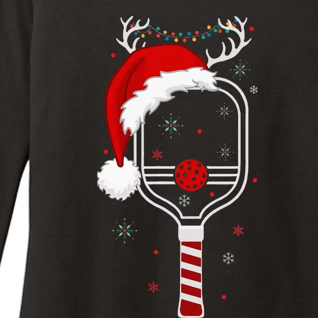 Pickleball Player Christmas Holiday Reindeer Xmas Womens CVC Long Sleeve Shirt