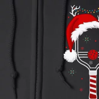 Pickleball Player Christmas Holiday Reindeer Xmas Full Zip Hoodie