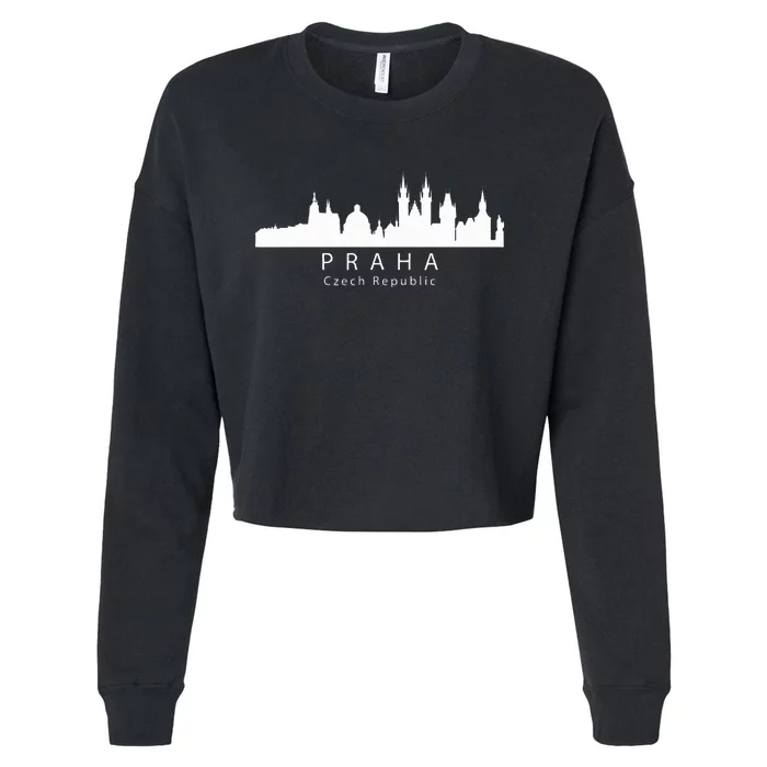 Praha Prague Czech Republic Skyline Cropped Pullover Crew