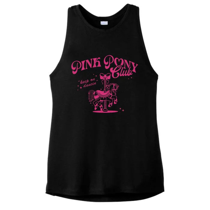 Pink Pony Club Groovy Birthday Cowgirl Girl Retro Horse Pink Pony Club Hor Ladies Tri-Blend Wicking Tank