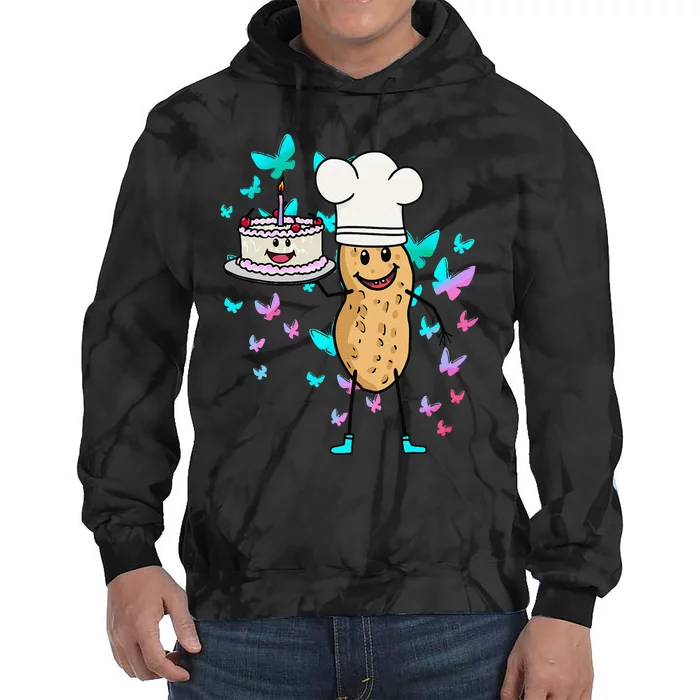 Peanut Peanuts Cream Cake Birthday Greetings Nut Tie Dye Hoodie