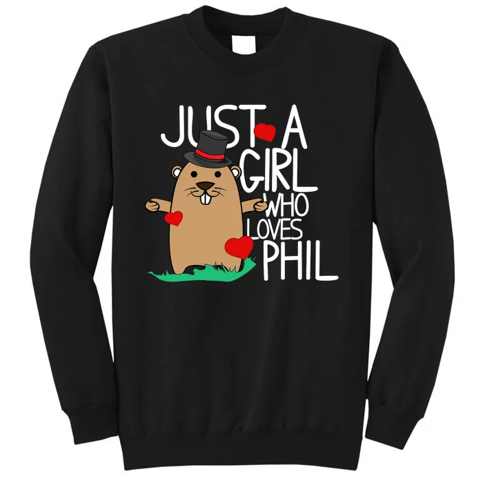 Punxsy Phil's Cute Groundhog Day Holiday Design For Girls Sweatshirt