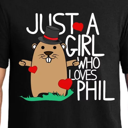 Punxsy Phil's Cute Groundhog Day Holiday Design For Girls Pajama Set