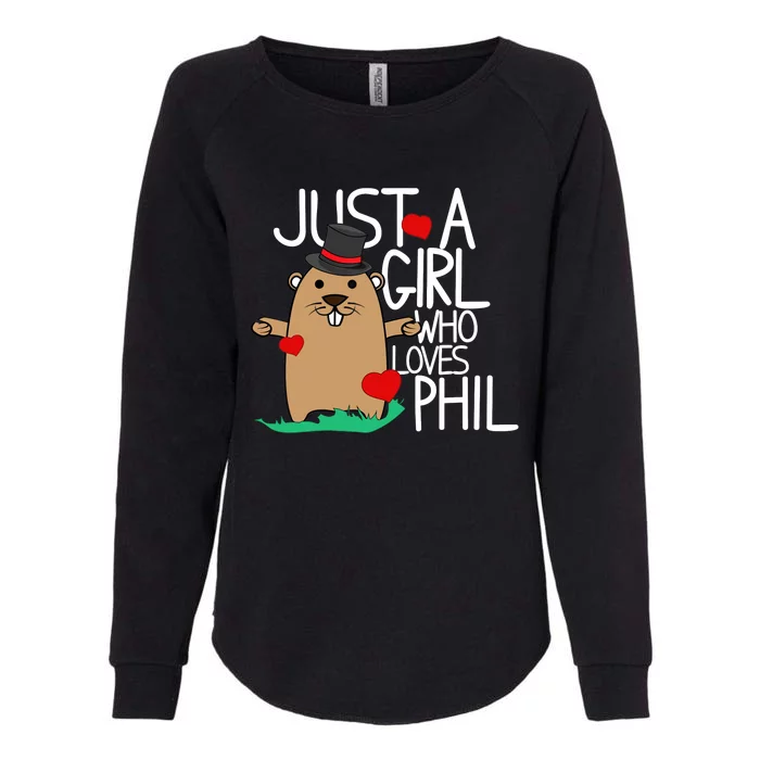 Punxsy Phil's Cute Groundhog Day Holiday Design For Girls Womens California Wash Sweatshirt