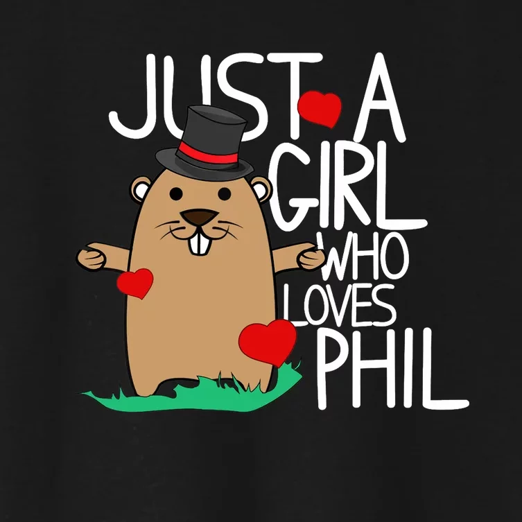 Punxsy Phil's Cute Groundhog Day Holiday Design For Girls Women's Crop Top Tee