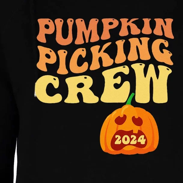 Pumpkin Picking Crew 2024 Family Matching Autumn Halloween Womens Funnel Neck Pullover Hood