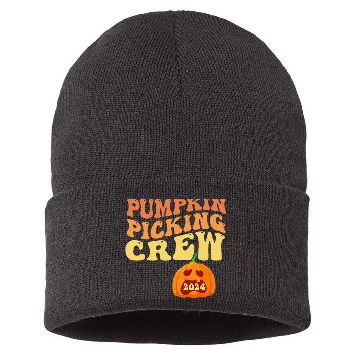 Pumpkin Picking Crew 2024 Family Matching Autumn Halloween Sustainable Knit Beanie