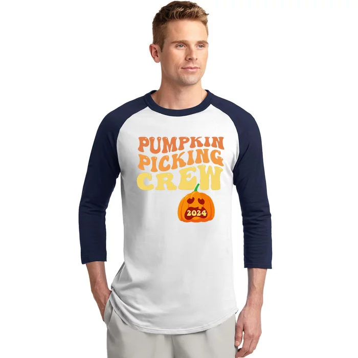 Pumpkin Picking Crew 2024 Family Matching Autumn Halloween Baseball Sleeve Shirt