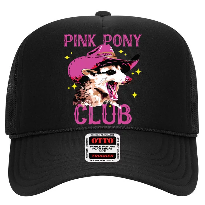 Pink Pony Club Opossum Possum High Crown Mesh Trucker Hat