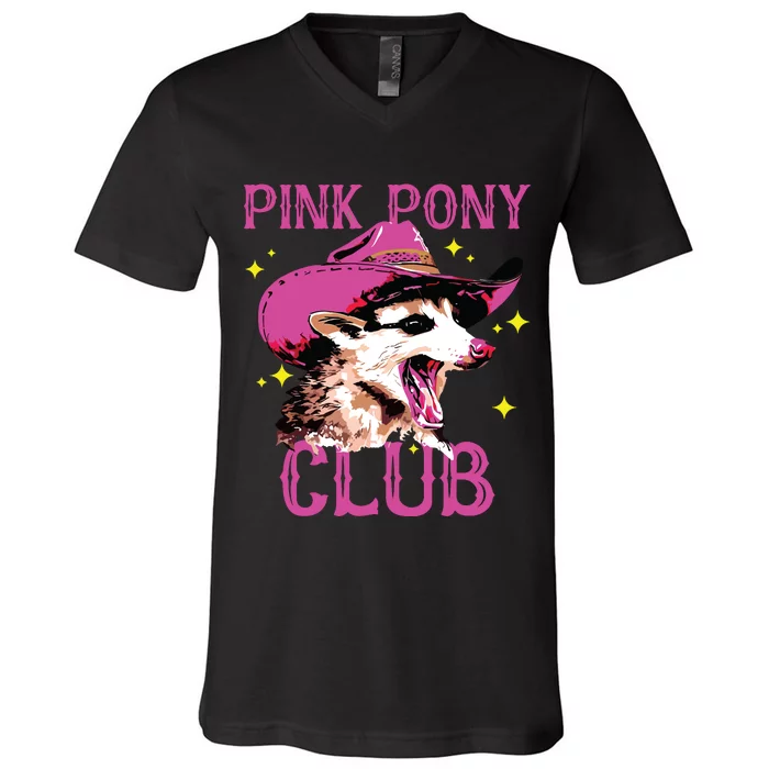 Pink Pony Club Opossum Possum V-Neck T-Shirt