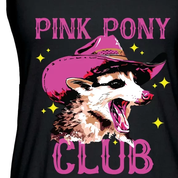 Pink Pony Club Opossum Possum Ladies Essential Flowy Tank