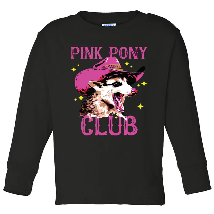 Pink Pony Club Opossum Possum Toddler Long Sleeve Shirt