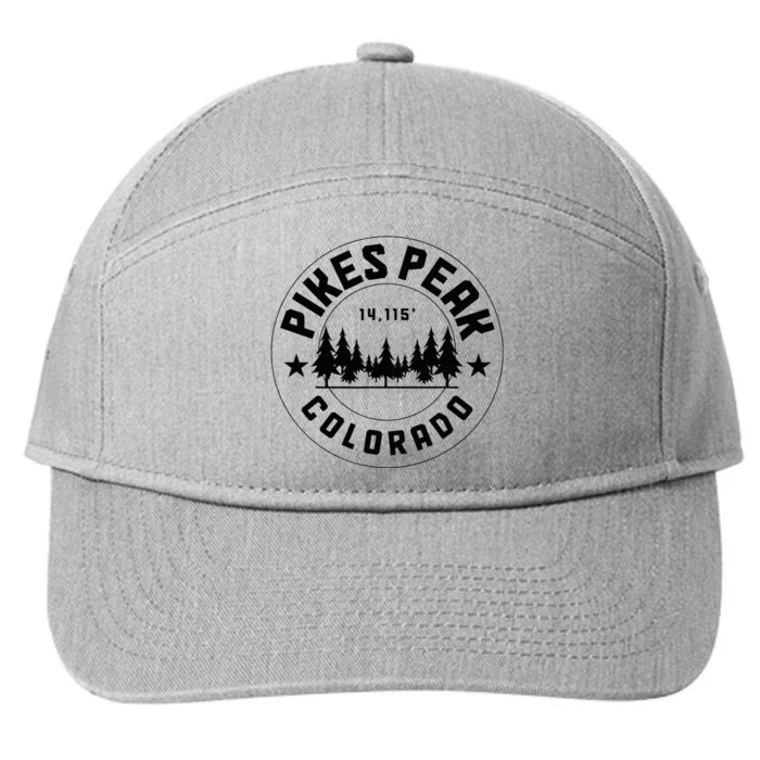 Pikes Peak Colorado Mountain Hiking Vintage 7-Panel Snapback Hat